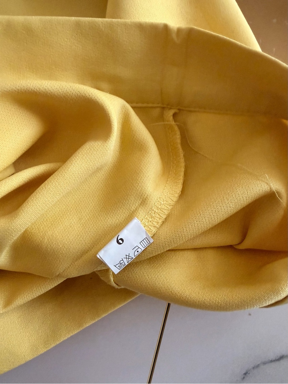 Yellow High-Waist Pleated Bermuda Shorts - Picture 7 of 8